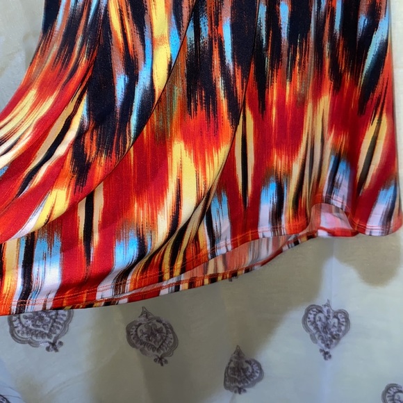 BEADED WESTERN DECOR HALTER DRESS SZ L REAR ELASTIC BACKLESS - Picture 3 of 16